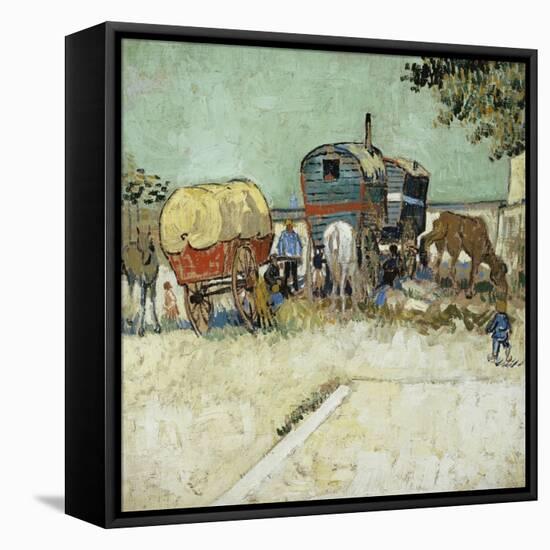 Caravans Encampment of Gypsies-Vincent van Gogh-Framed Premier Image Canvas