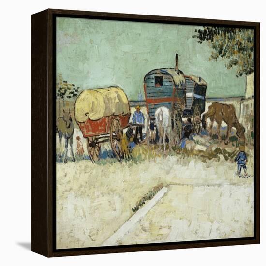 Caravans Encampment of Gypsies-Vincent van Gogh-Framed Premier Image Canvas