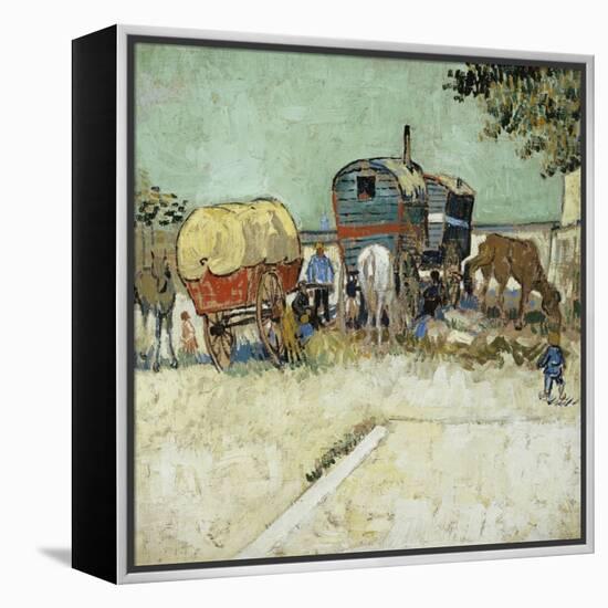 Caravans Encampment of Gypsies-Vincent van Gogh-Framed Premier Image Canvas