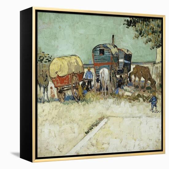 Caravans Encampment of Gypsies-Vincent van Gogh-Framed Premier Image Canvas