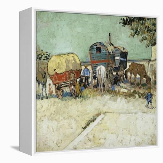 Caravans Encampment of Gypsies-Vincent van Gogh-Framed Premier Image Canvas