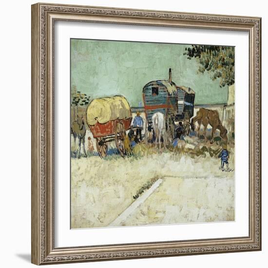 Caravans Encampment of Gypsies-Vincent van Gogh-Framed Giclee Print