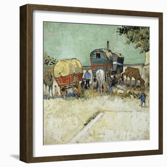 Caravans Encampment of Gypsies-Vincent van Gogh-Framed Giclee Print