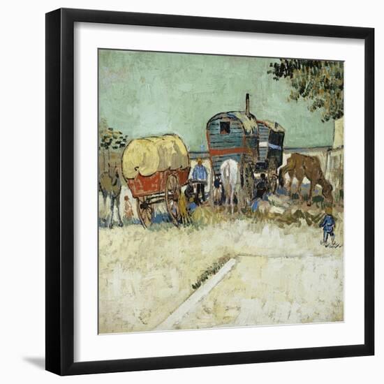 Caravans Encampment of Gypsies-Vincent van Gogh-Framed Giclee Print