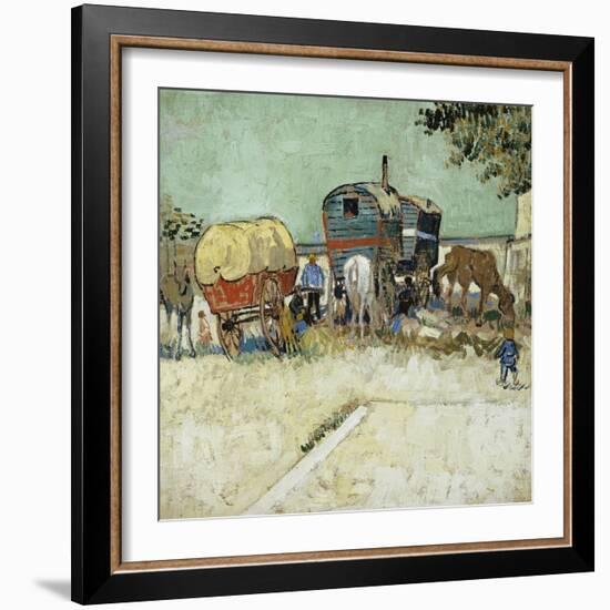 Caravans Encampment of Gypsies-Vincent van Gogh-Framed Giclee Print