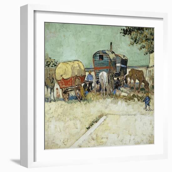 Caravans Encampment of Gypsies-Vincent van Gogh-Framed Giclee Print