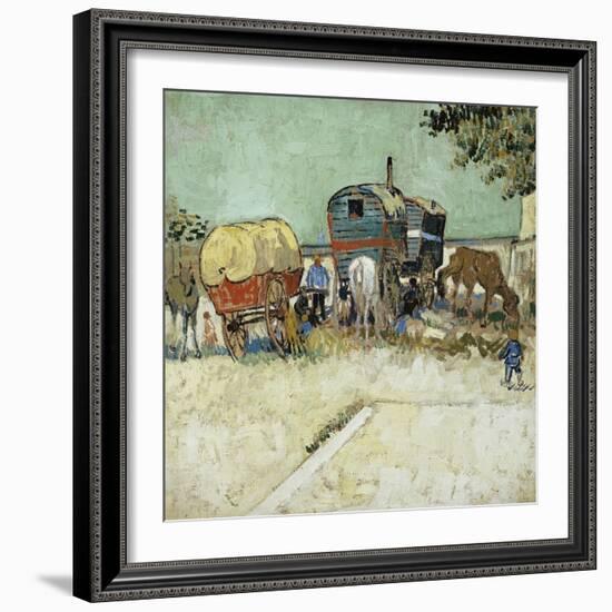 Caravans Encampment of Gypsies-Vincent van Gogh-Framed Giclee Print