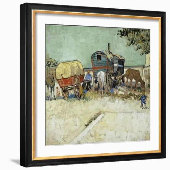 Caravans Encampment of Gypsies-Vincent van Gogh-Framed Giclee Print