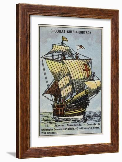 Caravel of Christopher Columbus, 15th Century-null-Framed Giclee Print