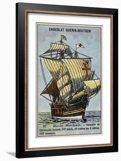 Caravel of Christopher Columbus, 15th Century-null-Framed Giclee Print