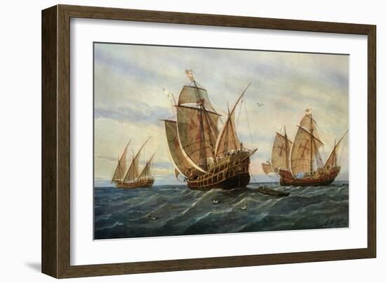 Caravels of Christopher Columbus, 1451-1506 Italian (Genoese) Explorer-Rafael Monleon Y Torres-Framed Giclee Print