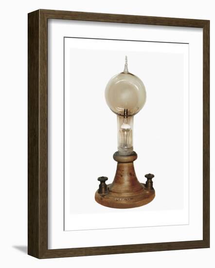 Carbon Filament Lamp, Invented by Edison in 1879-Thomas Alva Edison-Framed Art Print