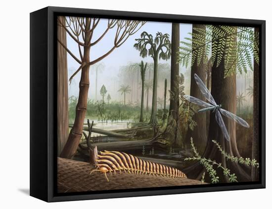 Carboniferous Insects, Artwork-Richard Bizley-Framed Premier Image Canvas