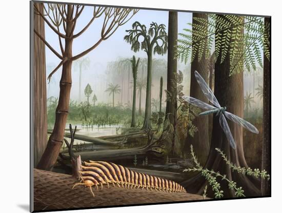 Carboniferous Insects, Artwork-Richard Bizley-Mounted Photographic Print