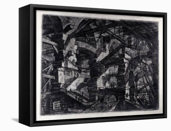 “Carceri D'invenzione”” Internal View of an Imaginary Prison. Drawing by Giovanni Piranesi (Known A-Giovanni Battista Piranesi-Framed Premier Image Canvas