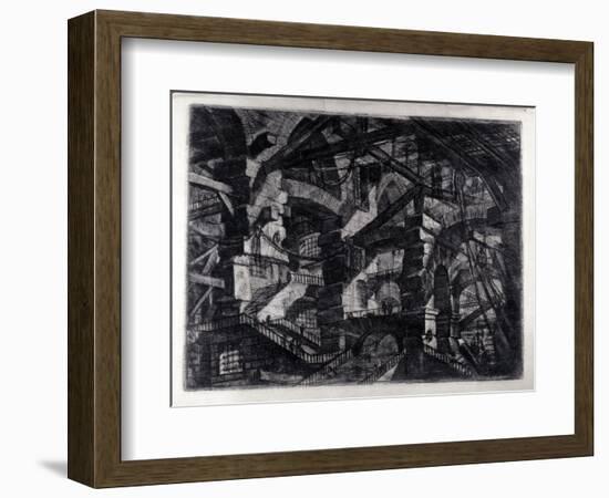 “Carceri D'invenzione”” Internal View of an Imaginary Prison. Drawing by Giovanni Piranesi (Known A-Giovanni Battista Piranesi-Framed Giclee Print