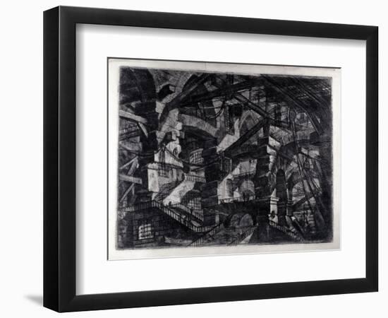 “Carceri D'invenzione”” Internal View of an Imaginary Prison. Drawing by Giovanni Piranesi (Known A-Giovanni Battista Piranesi-Framed Giclee Print