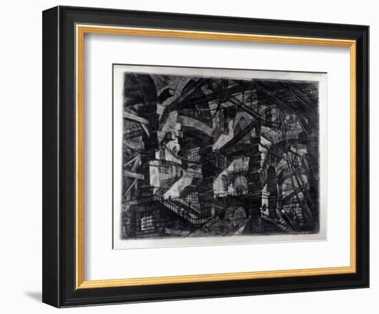 “Carceri D'invenzione”” Internal View of an Imaginary Prison. Drawing by Giovanni Piranesi (Known A-Giovanni Battista Piranesi-Framed Giclee Print