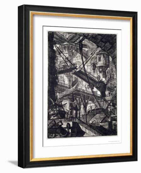 Carceri VII, 1760-Giovanni Battista Piranesi-Framed Giclee Print