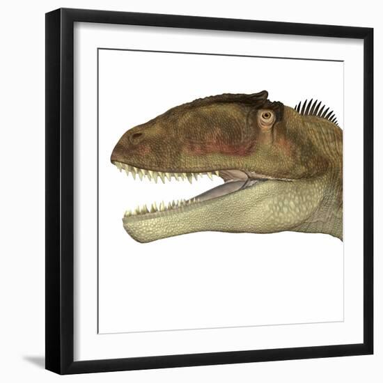 Carcharodontosaurus Dinosaur Head-Stocktrek Images-Framed Art Print