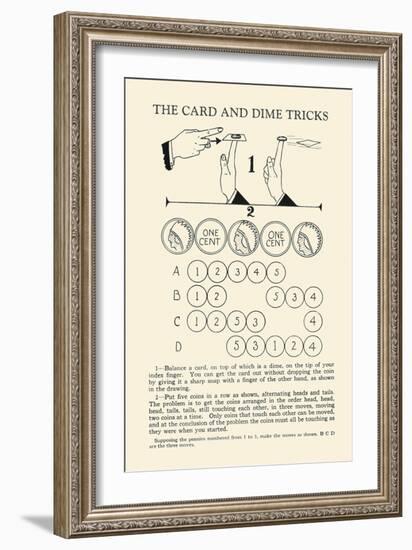 Card And Dime Tricks-null-Framed Art Print