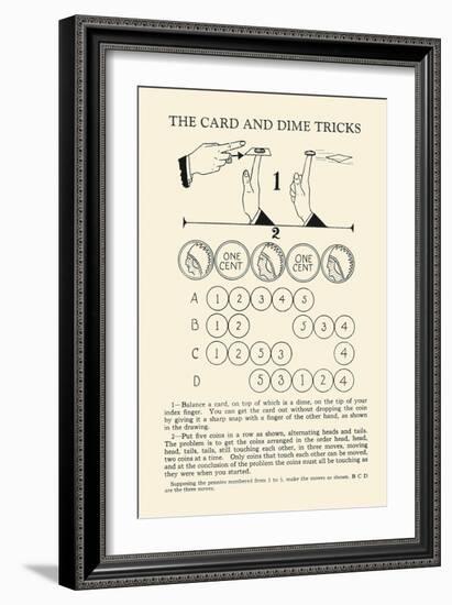 Card And Dime Tricks-null-Framed Art Print