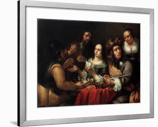 Card Game, 17th Century-Dingeman Van Der Hagen-Framed Giclee Print