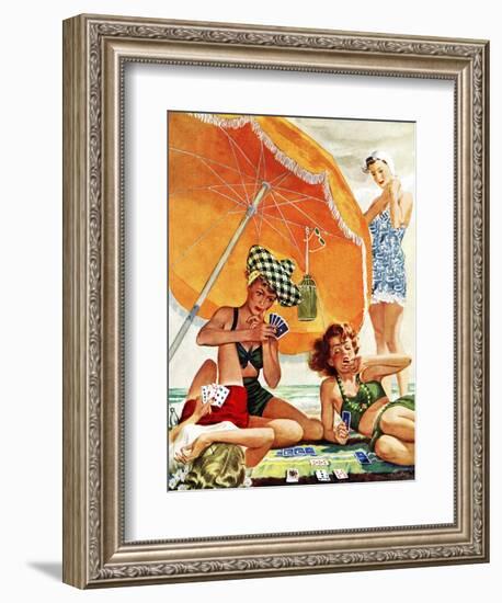 "Card Game at the Beach," August 28, 1943-Alex Ross-Framed Giclee Print