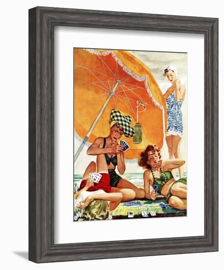 "Card Game at the Beach," August 28, 1943-Alex Ross-Framed Giclee Print