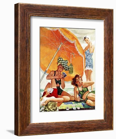 "Card Game at the Beach," August 28, 1943-Alex Ross-Framed Giclee Print