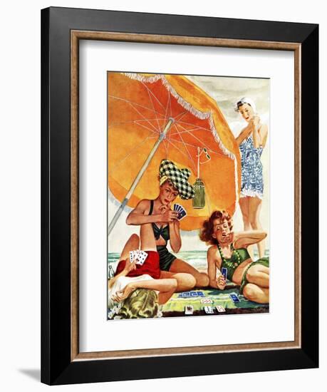 "Card Game at the Beach," August 28, 1943-Alex Ross-Framed Giclee Print