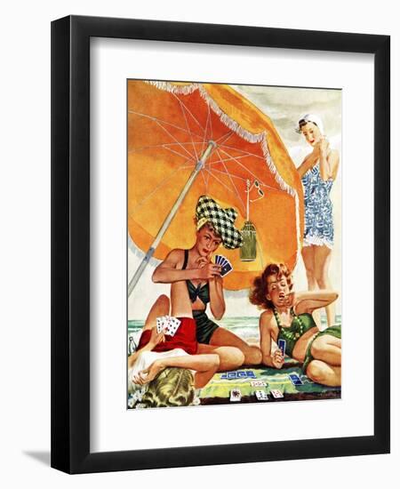 "Card Game at the Beach," August 28, 1943-Alex Ross-Framed Giclee Print