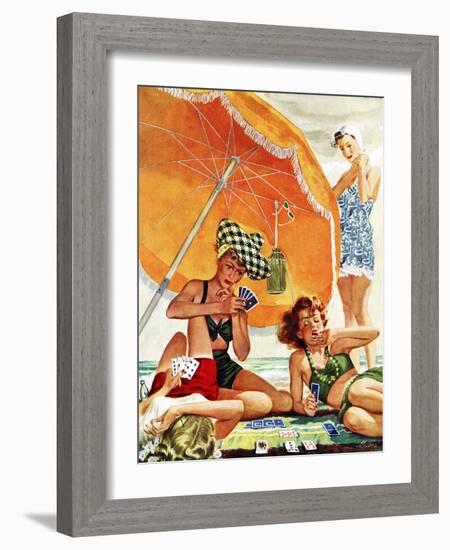 "Card Game at the Beach," August 28, 1943-Alex Ross-Framed Giclee Print