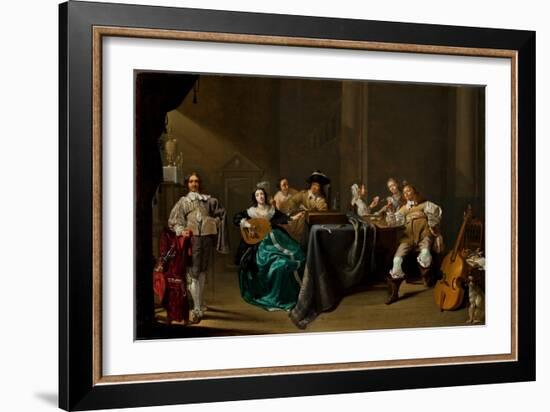 Card Players and Merrymakers (Oil on Panel)-Jacob Duck-Framed Giclee Print