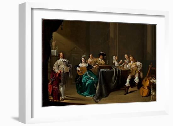 Card Players and Merrymakers (Oil on Panel)-Jacob Duck-Framed Giclee Print