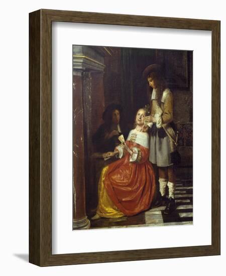 Card Players-Pieter de Hooch-Framed Giclee Print