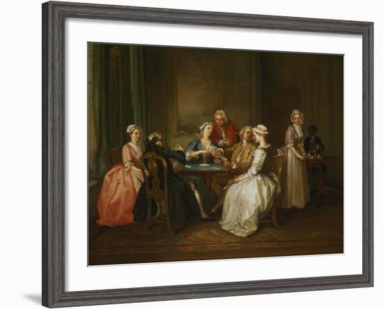 Card-Playing Gathering-Joseph F. zugeschr Nollekens-Framed Giclee Print