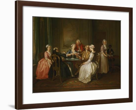 Card-Playing Gathering-Joseph F. zugeschr Nollekens-Framed Giclee Print