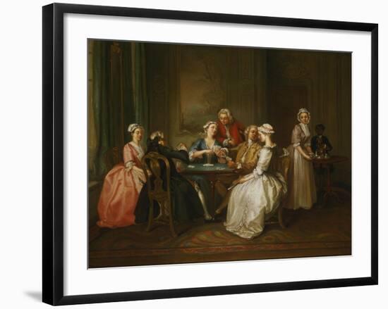 Card-Playing Gathering-Joseph F. zugeschr Nollekens-Framed Giclee Print