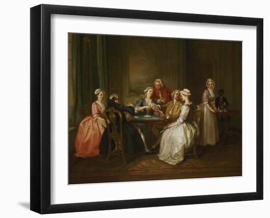 Card-Playing Gathering-Joseph F. zugeschr Nollekens-Framed Giclee Print