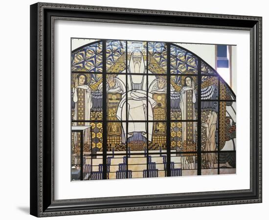 Cardboard Model of the Stained-Glass Window, Paradise-Koloman Moser-Framed Giclee Print