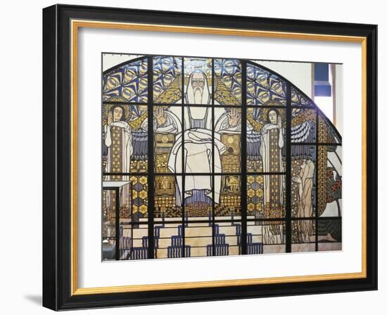 Cardboard Model of the Stained-Glass Window, Paradise-Koloman Moser-Framed Giclee Print