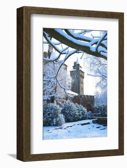 Cardiff Castle, Bute Park in snow, Cardiff, Wales, United Kingdom, Europe-Billy Stock-Framed Photographic Print