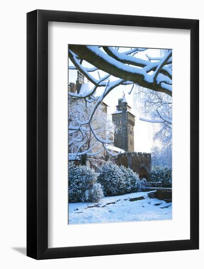 Cardiff Castle, Bute Park in snow, Cardiff, Wales, United Kingdom, Europe-Billy Stock-Framed Photographic Print