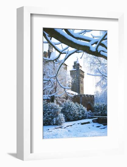 Cardiff Castle, Bute Park in snow, Cardiff, Wales, United Kingdom, Europe-Billy Stock-Framed Photographic Print