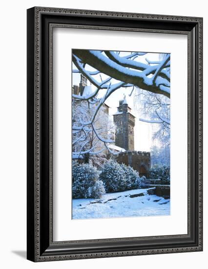 Cardiff Castle, Bute Park in snow, Cardiff, Wales, United Kingdom, Europe-Billy Stock-Framed Photographic Print