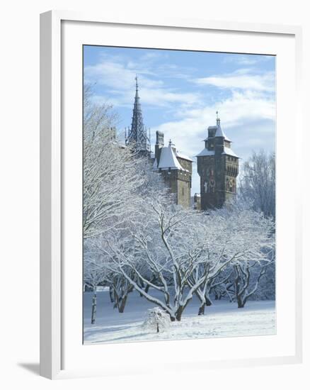 Cardiff Castle in Snow, Bute Park, South Wales, Wales, United Kingdom, Europe-Billy Stock-Framed Photographic Print