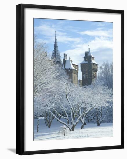 Cardiff Castle in Snow, Bute Park, South Wales, Wales, United Kingdom, Europe-Billy Stock-Framed Photographic Print