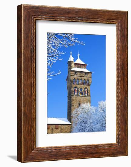 Cardiff Castle in snow, Cardiff, Wales, United Kingdom, Europe-Billy Stock-Framed Photographic Print