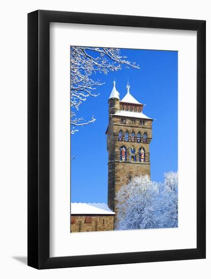 Cardiff Castle in snow, Cardiff, Wales, United Kingdom, Europe-Billy Stock-Framed Photographic Print